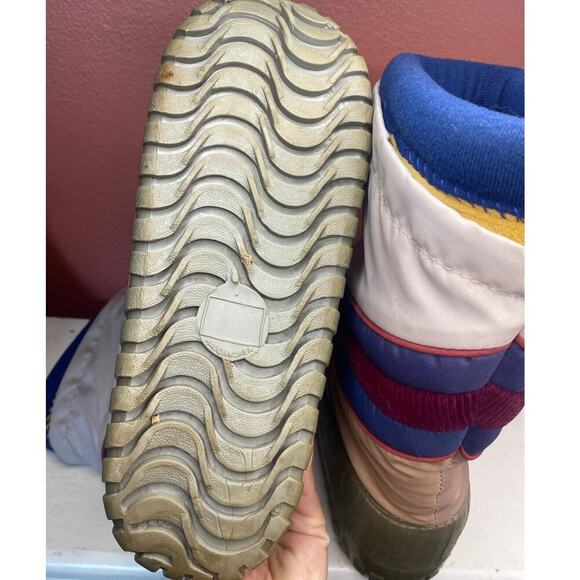 VINTAGE retro 1970s Winter Snow Boots Wedge 9.5 - Picture 6 of 9